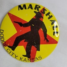 Marshal Dodge City Badge Pinback Vintage Collectible Old West Cowboy - £8.55 GBP