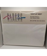 Caress Twin Flat Sheet Off White NEW Sealed Orig Package Vintage MERVYN&#39;S - $14.85