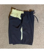 Vintage Nike Men&#39;s Swim Trunks XXL Dk. Gray w/ yellow or green trim - $17.00