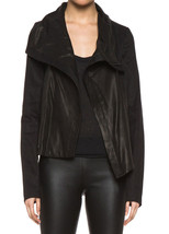 Vince Shawl Collar Front Leather Jacket SZ M Black Mrsp $995 - $3,980.33 MXN