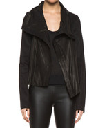 Vince Shawl Collar Front Leather Jacket SZ M Black Mrsp $995 - $209.09