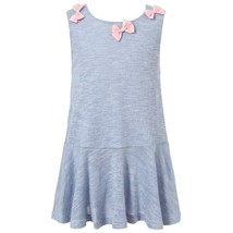 Richie House Girls&#39;s Dress with Pink Bows RH1681 Blue Size 5 - £13.71 GBP