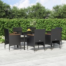  Garden Dining Set Black Poly rattan Medium Durable - $818.49
