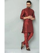MENS KURTA &amp; PYJAMA SET FREE SHIPPING DRESS INDIAN ETHNIC PARTY WEAR Sil... - €24,77 EUR