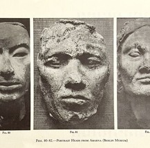 1942 Egypt Portrait Heads from Amarna Historical Print Antique Ephemera ... - $19.99