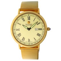 NEW Steinhausen SW493GGMB Mens Dunn Horizon Roman Date UltraThin Gold Watch 30m - £210.15 GBP