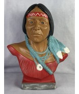 Ceramic Native American Indian Girl Bust Vintage 12” - $41.42 CAD