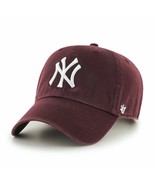 NY YANKEES 47 BRAND ADULT MAROON CLEAN UP/DAD HAT NEW &amp; LICENSED - £21.30 GBP