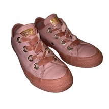 Converse All Star Limited Edition Womens Leather Pink Velvet Laces Low Top Sz 6 - £21.64 GBP