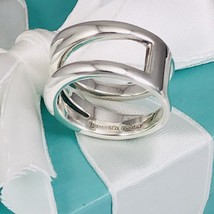 Size 5.5 Tiffany &amp; Co Silver ZigZag Le Circle Crossover Ring - £181.38 GBP