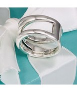 Size 5.5 Tiffany &amp; Co Silver ZigZag Le Circle Crossover Ring - £180.29 GBP