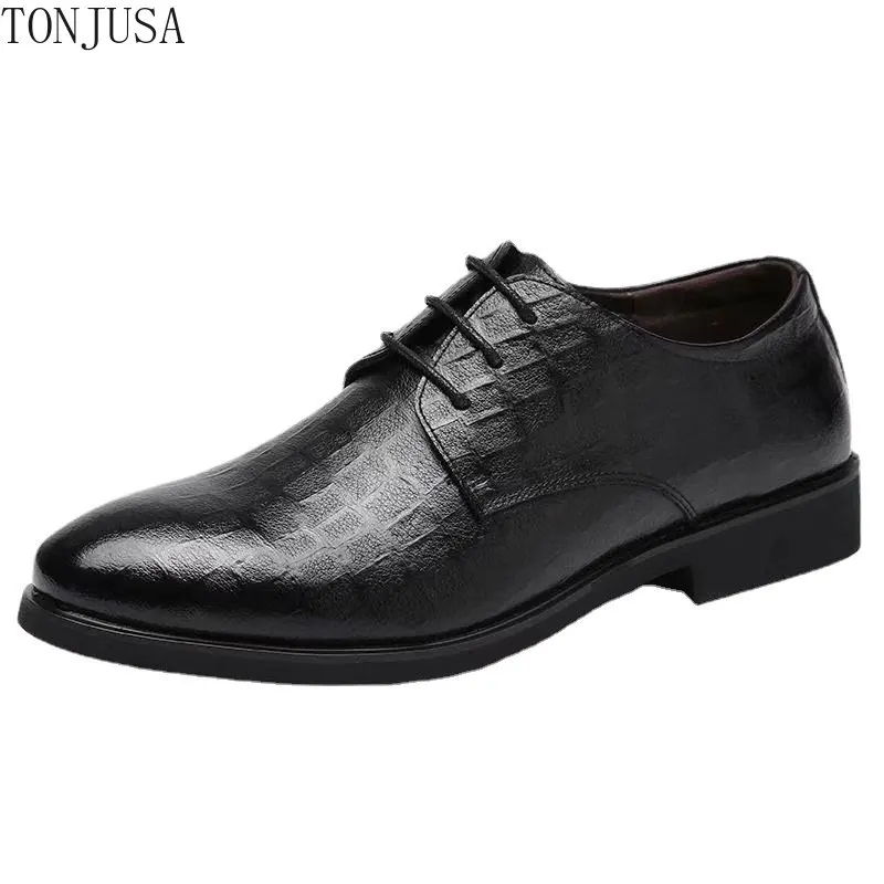 Business Dress Leather Shoes Men&#39;s Casual Men&#39;s Shoes British  Lang Korean Weddi - £48.98 GBP