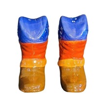 Cowboy Boots Salt And Pepper Shakers Multi-Color Stars And Spurs On Shakers - £6.74 GBP