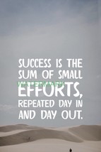 Success Is The Sum Of Small Efforts Inspirational Publicity Photo - £7.16 GBP
