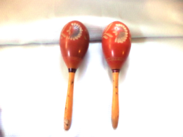 Two Vintage Hand Carved Maracas - £14.80 GBP