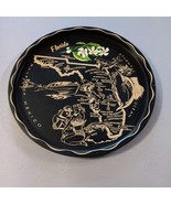 Vintage Serving Tray State Map of Florida Black Metal Souvenir Travel 19... - $16.67 CAD
