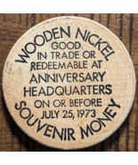 1973 Dundee, New York NY 125th Anniversary 1848-1973 Token Wooden Nickel - €4,38 EUR