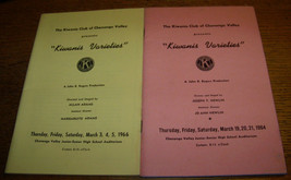 1964 &amp; 1966 KIWANIS CLUB CHENANGO VALLEY PA VARIETY SHOW PROGRAM BROCHUR... - $12.38
