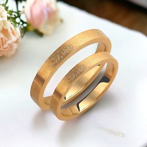 3mm Wedding Bands-Engraved Wedding Rings-Wedding Band Pair-Custom Gold Rings - £556.22 GBP+