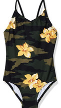 Kanu Surf Girls&#39; Daisy Beach Sport 1-Piece Swimsuit army green camo flower sz 3T - £22.77 GBP