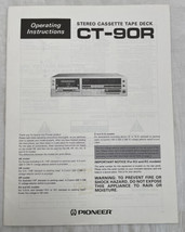 Pioneer CT-90R Owners Manual Operating Instructions Stereo Cassette Tape Deck - $14.20