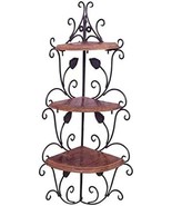 Wood and Metal 3-Tier Wall Mounted Corner/Wall V Shelf for Home Decor - $1,902.39 MXN
