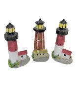 Set of 3 Lighthouses Resin Nautical Decoration 5 Inch Tall - $11.95