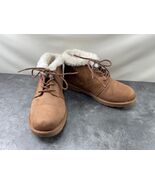 Makalu Boots Women 9 M Kora Shoes Brown Suede Faux Fur Lined Winter Bootie - $19.62