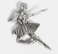 Vintage Sterling Silver Ballerina Brooch Pin 1 1/2&quot; Long - £18.50 GBP