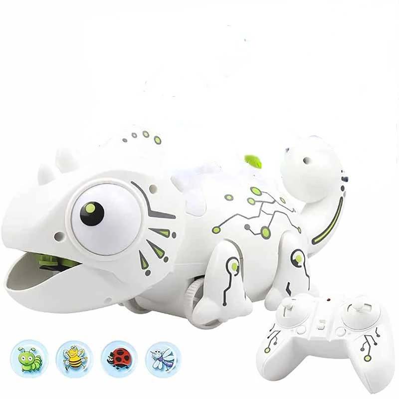 RC Chameleon 2.4GHz Robotic Intelligent Dinobot Toy Remote Control Chameleons - £36.56 GBP