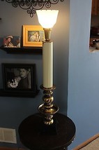 Large Antique Brass and Steel Table Lamp 38.5&quot; - £70.39 GBP