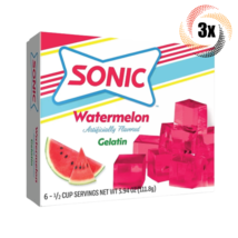 3x Packs Sonic Watermelon Flavor Gelatin | 6 Servings Per Pack | 3.94oz - $15.74