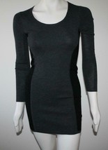 Theory Gray Black 100% Wool Slim Fit Mini Sweater Dress Small Petite - $189.00