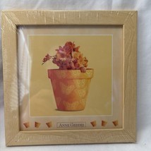 Anne Geddes Framed Baby Picture Orange Yellow with Baby in a Flower Pot Small 7&quot; - £10.25 GBP