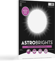 Astrobrights/Neenah Bright White Cardstock, 8.5&quot; x 11&quot;, 65 lb/176 gsm, W... - $8.99