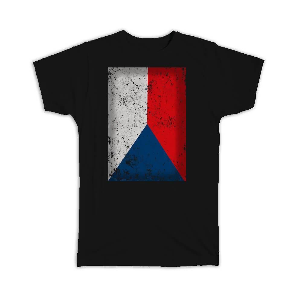 Czech Republic : Gift T-Shirt Flag Retro Artistic Czech Expat Country Item image 2