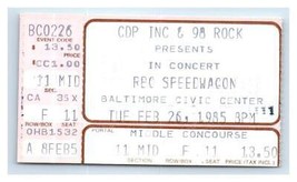 Reo Speedwagon Concert Ticket Stub Février 26 1985 Baltimore Maryland - £36.55 GBP