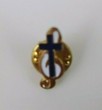 Black Cross With Treble Clef Music Religious Label Pin - £5.07 GBP