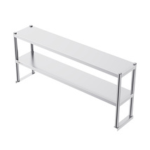 VEVOR Stainless Steel Adjustable Work Table, Double Overshelf, 12 x 60 x... - $100.99