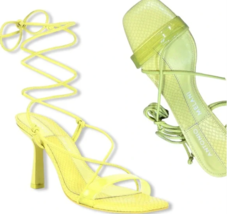 Antonio Melani Barden Ankle Tie Sandal Chartreuse Size 6.5 NWOB $110 - $38.95