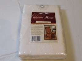 Autumn Harvest Ivory Brownstone Dining Armless CHAIR COVER Embossed leaf pat NOS - £16.45 GBP