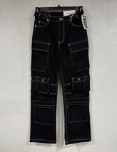 Juniors Teens Girls Cargo Pants Black Goth Emo Grunge Punk Size Small 41x28 - £23.49 GBP