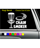 CHAIN SMOKER DISC GOLF Decal Laptop Car Window Sticker CHOOSE SIZE COLOR - $3.03+