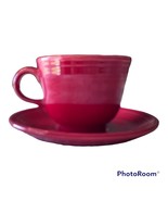 Fiestaware Scarlet Red Modern Color TeaCup and Saucer Set Collectible Po... - £14.54 GBP