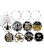 New Orleans Saints Football decor party theme wine charms markers 8 part... - £8.50 GBP