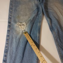 Carhartt Men's Faded Blue Denim Distressed Jeans Measured Size 35×29 image 3