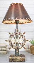 Rustic Sea Nautical Pirate Captain Ship Helm Steering Wheel Table Lamp W... - €60,33 EUR