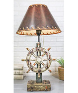 Rustic Sea Nautical Pirate Captain Ship Helm Steering Wheel Table Lamp W... - $1,329.53 MXN