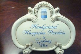 Zsolnay Pecs Hungary Porcelain Dealer Sign Plaque free standing[7] - £225.52 GBP