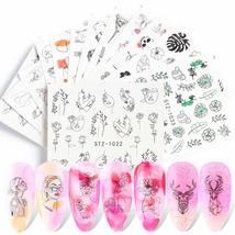 Nail Decorations Abtract Butterfly Sexy Girl Lips Nail Stickers Snake Flower Mix - $11.77